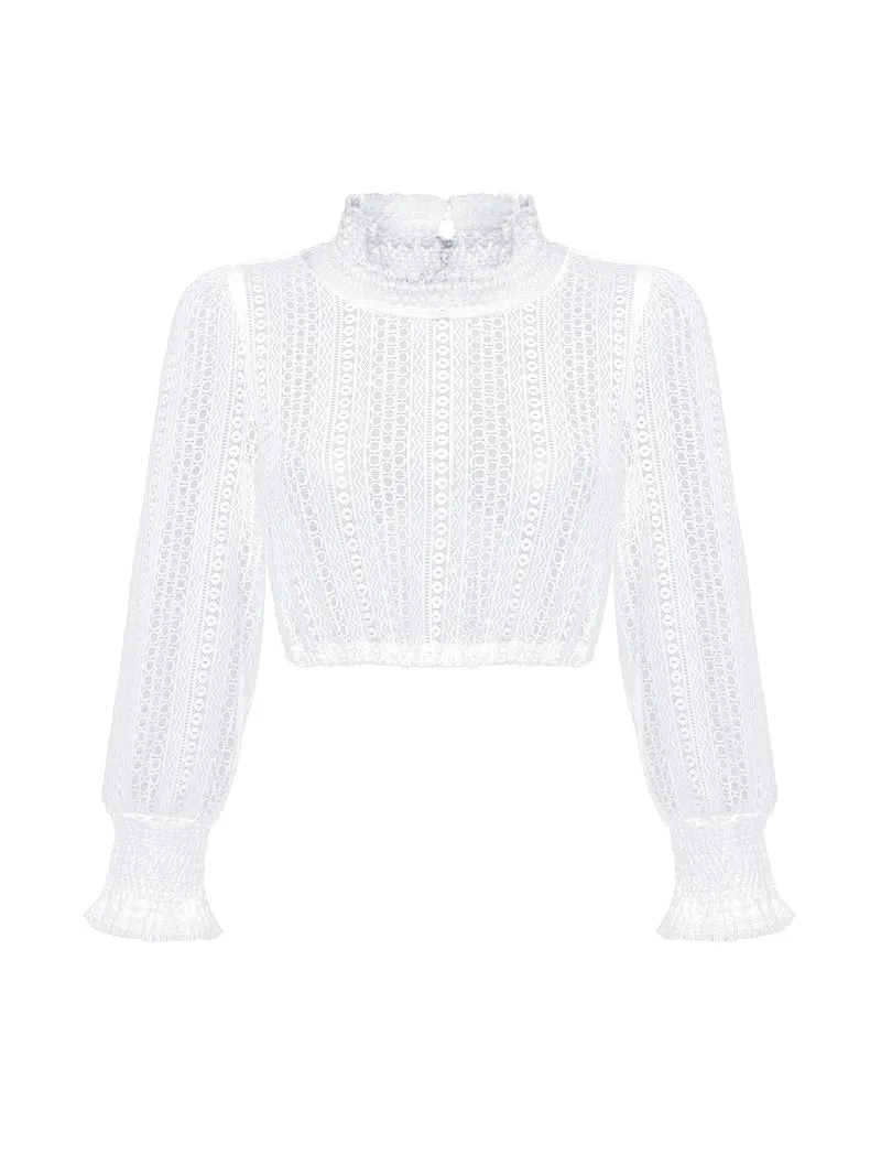 Dirndlbluse aus Spitzenstoff