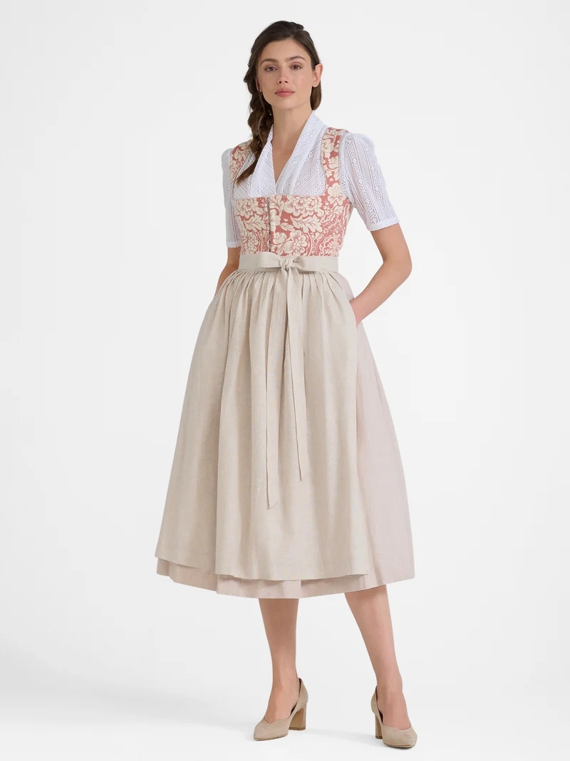 Spitzen-Dirndlbluse mit Schalkragen