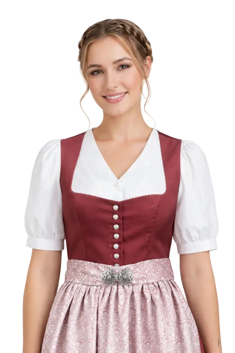 Klassische Dirndlbluse mit V-Ausschnitt