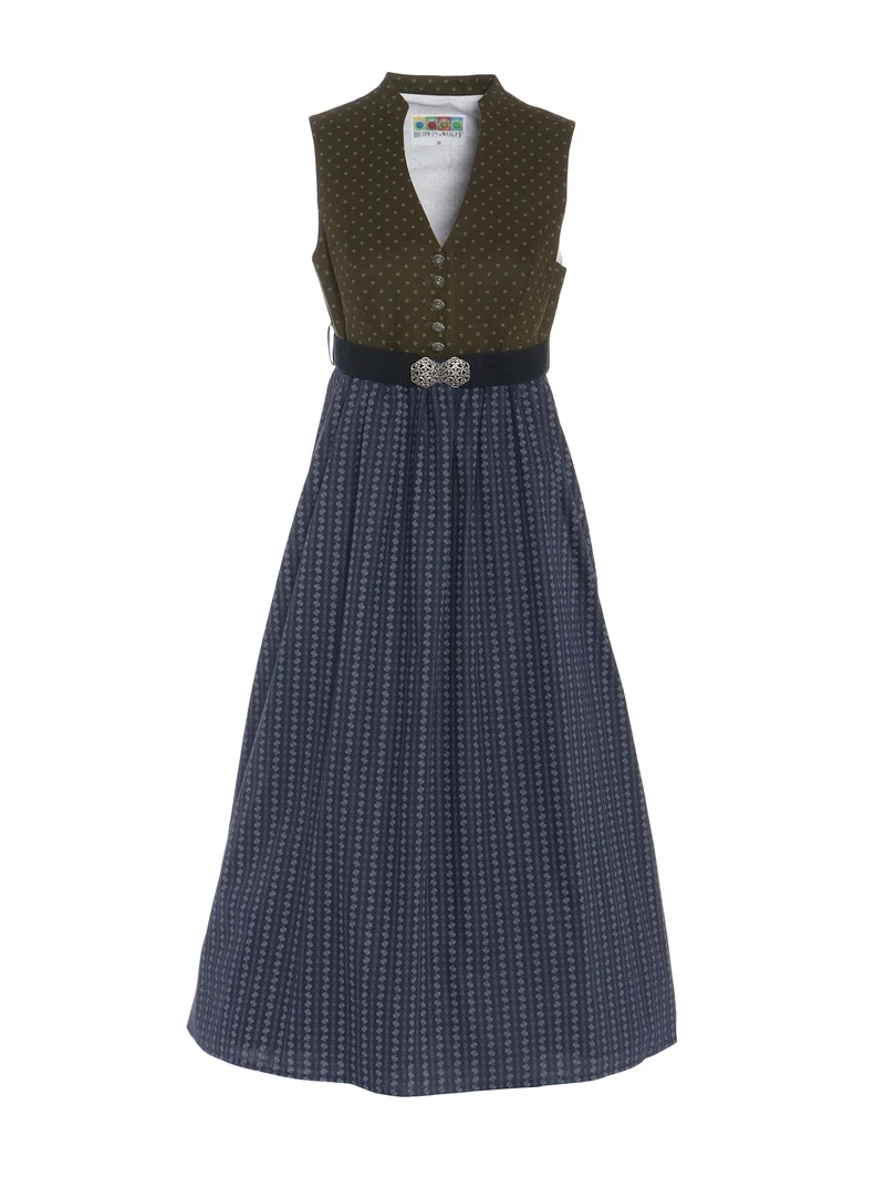 Umstandsdirndl mit V-Ausschnitt und Gürtel