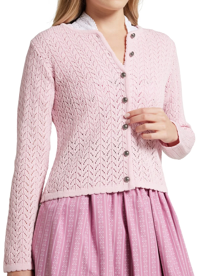 Strickjacke mit Ajourmuster