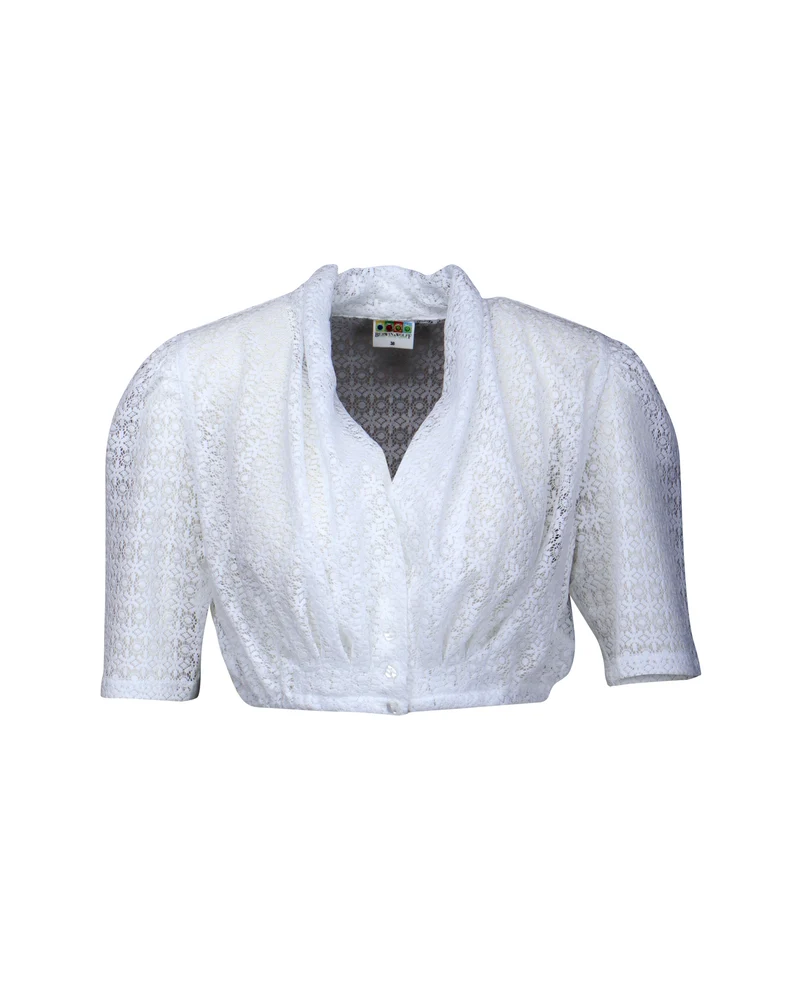 Spitzen-Dirndlbluse mit Schalkragen