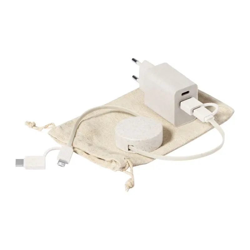Pylot USB Ladegeräteset - Natur Nachhaltiges, Schnellladendes Set für Alle Geräte
