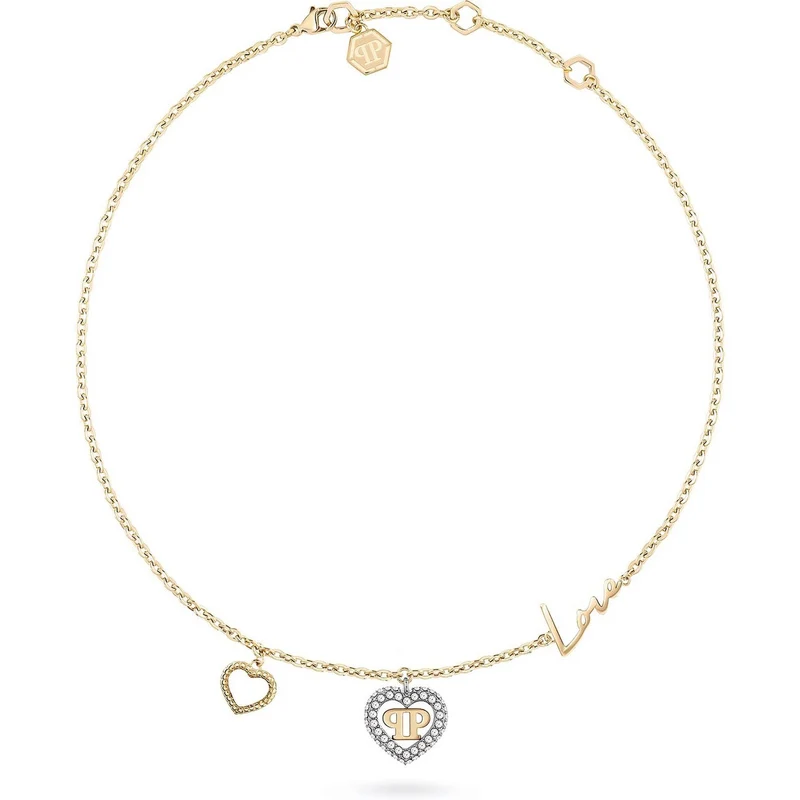 Philipp PLEIN Damen Halskette Plein Rocked Heart Gold PJZEA05NU