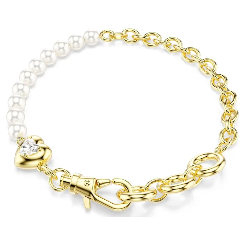 Swarovski Armband Damen Idyllia Kristallperle Weiß Goldfarben 5737299