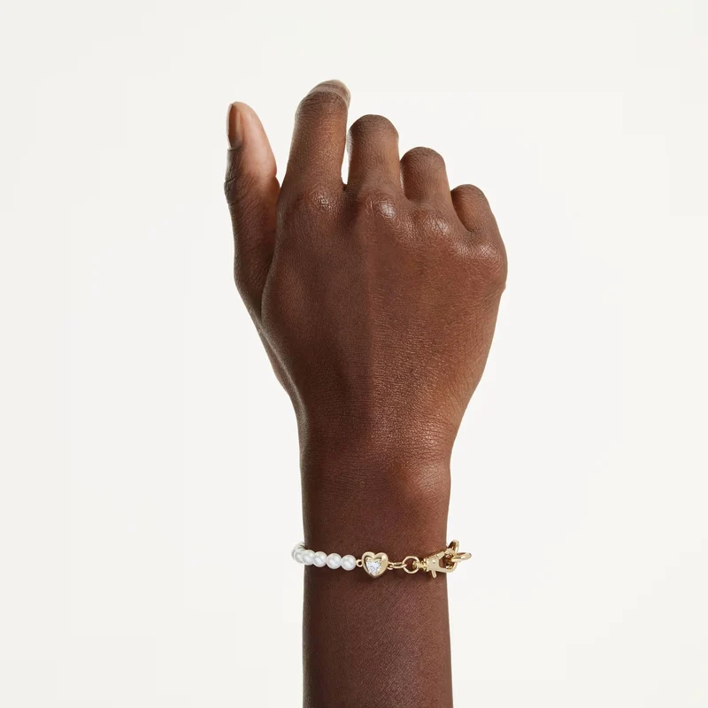 Swarovski Armband Damen Idyllia Kristallperle Weiß Goldfarben 5737299