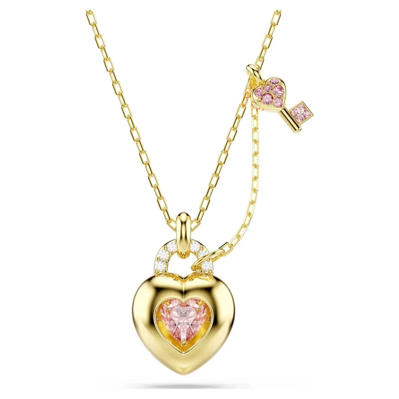 Swarovski Halskette Damen Idyllia Herz Schlüssel Rosa Goldfarben 5737288