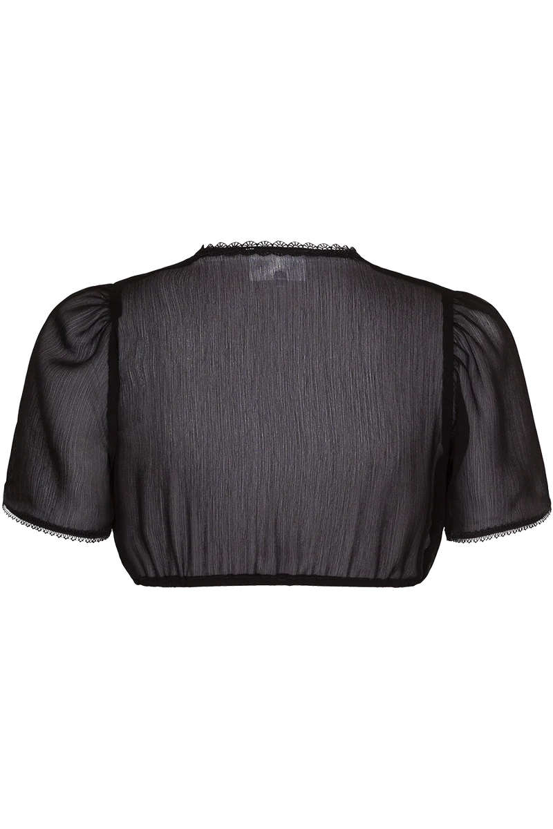 Dirndlbluse mit Kurzarm und Spitzenborte