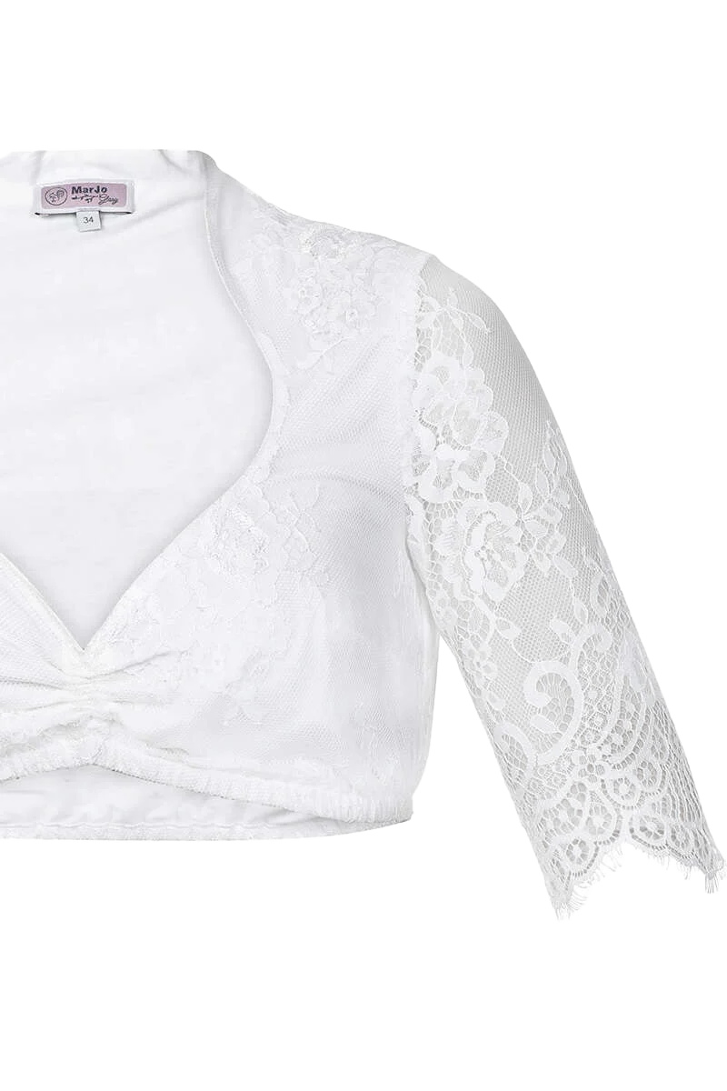 Dirndlbluse mit Herzausschnitt und Spitze