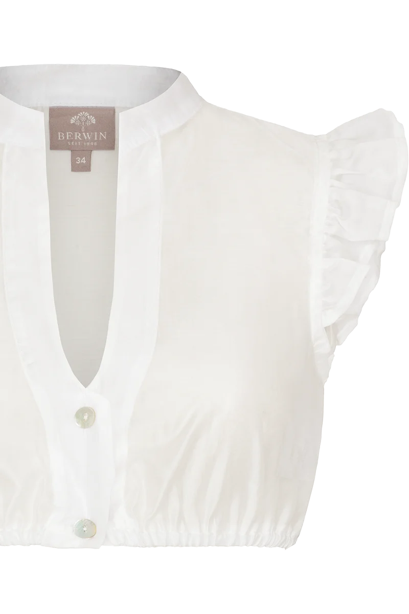 Dirndlbluse mit Flügelärmel transparent