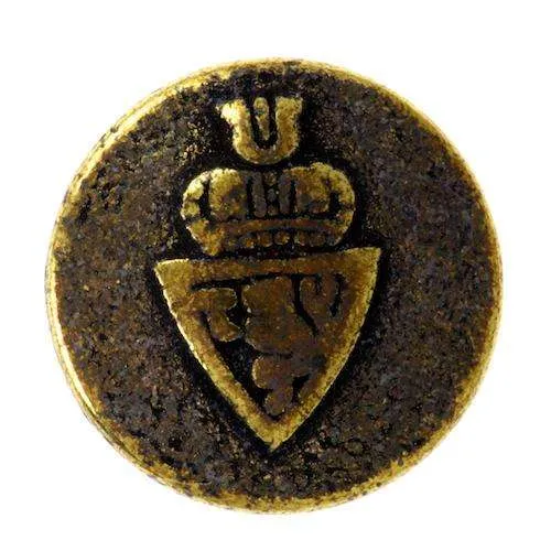 Kinderknopf Wappen Messingfarben – Metallknopf mit Öse KPM-82