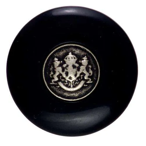 Wappenknopf mit Öse Schwarz – Kunststoffknopf KS-107