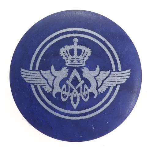 Wappenknopf mit Öse Blau Silber – Kunststoffknopf KBL-21