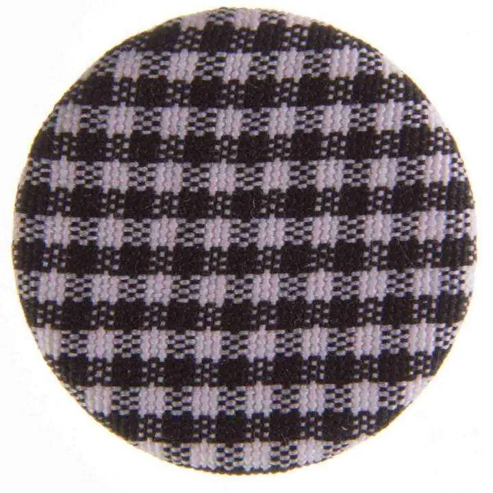 Stoffknopf Vichy Karo Schwarz Weiß – Stoffknopf SFK-3
