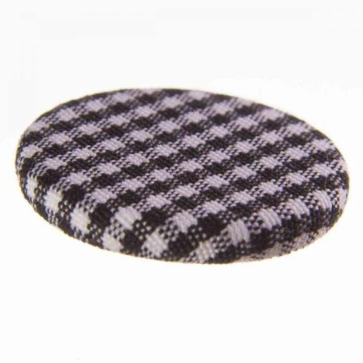 Stoffknopf Vichy Karo Schwarz Weiß – Stoffknopf SFK-3