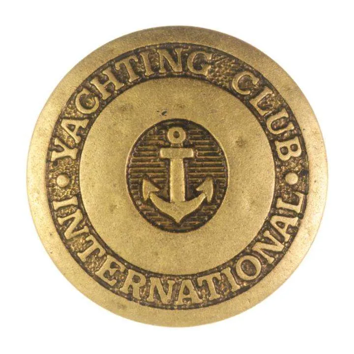 Maritimer Uniformknopf Gold matt mit Anker – Yachting Club KGO-42G