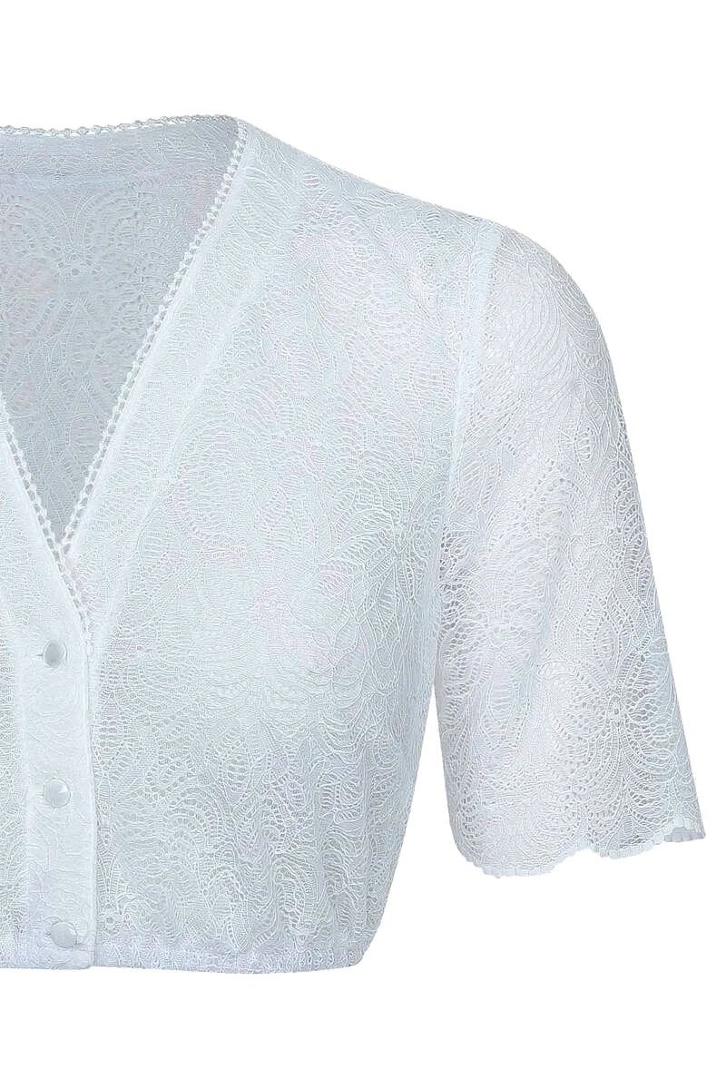 Spitzendirndlbluse mit V-Ausschnitt