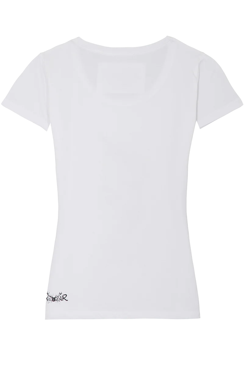Damen T-Shirt mit Aperol-Motiv und Glitzer - weiß