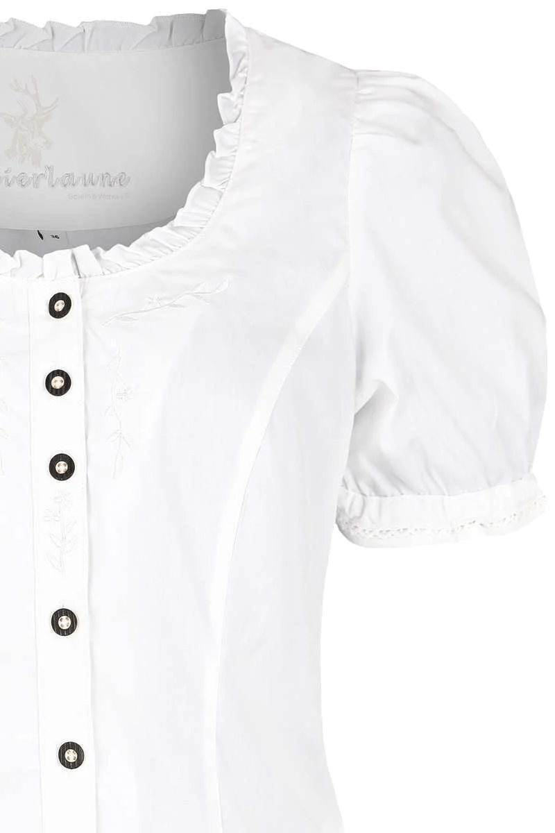 Trachten Miederbluse mit Stickerei kariert