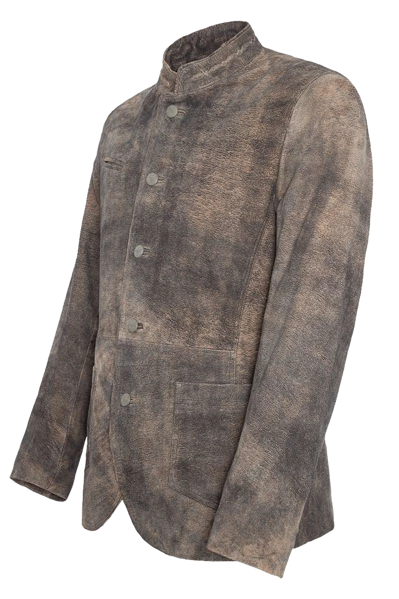 Trachten Lederjacke mit Stehkragen