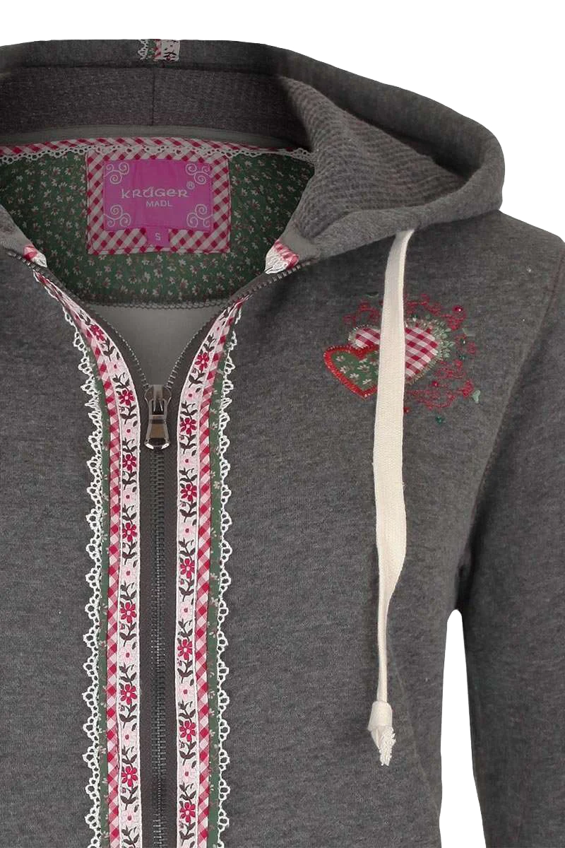Trachten Kapuzensweatjacke 'Madl'