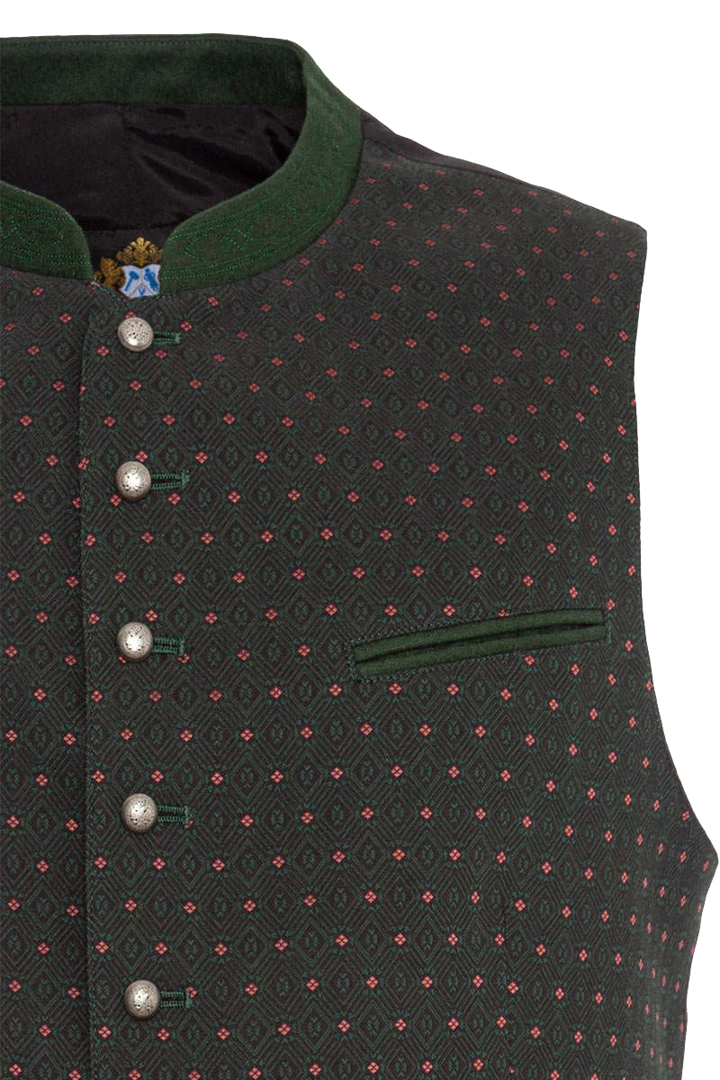 Slim Fit Trachten-Weste Stretch gemustert
