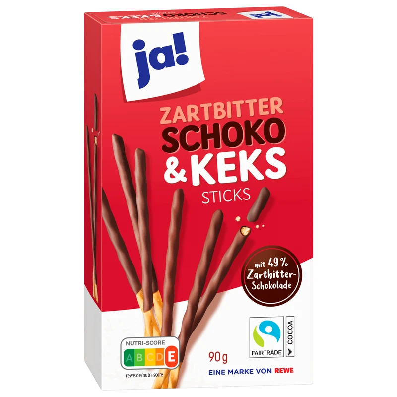 ja! Schoko & Keks Sticks 90g