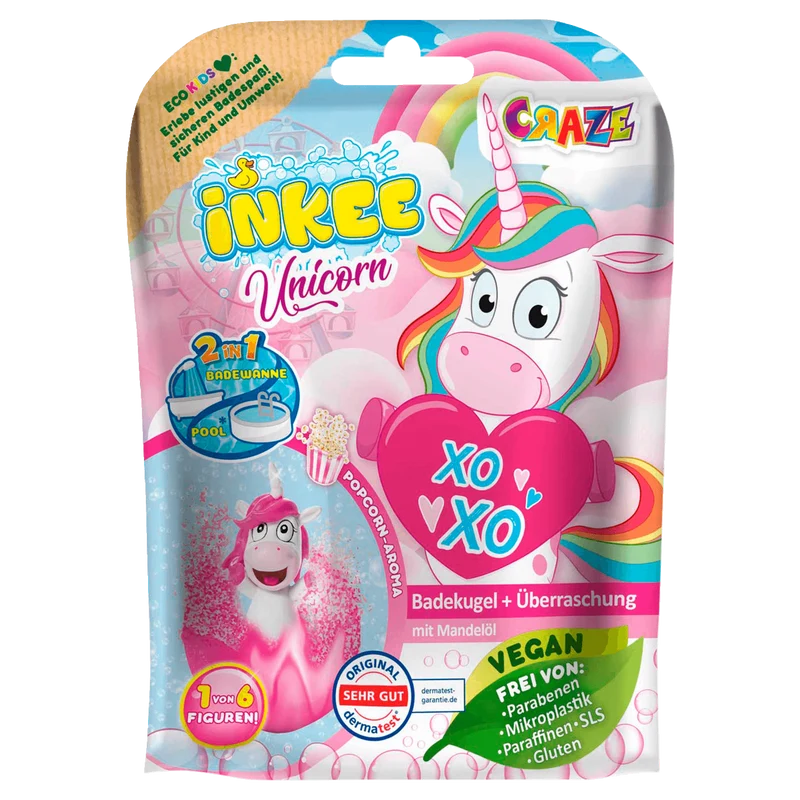 Inkee Unicorn Badekugel + Überraschung 1 Stück
