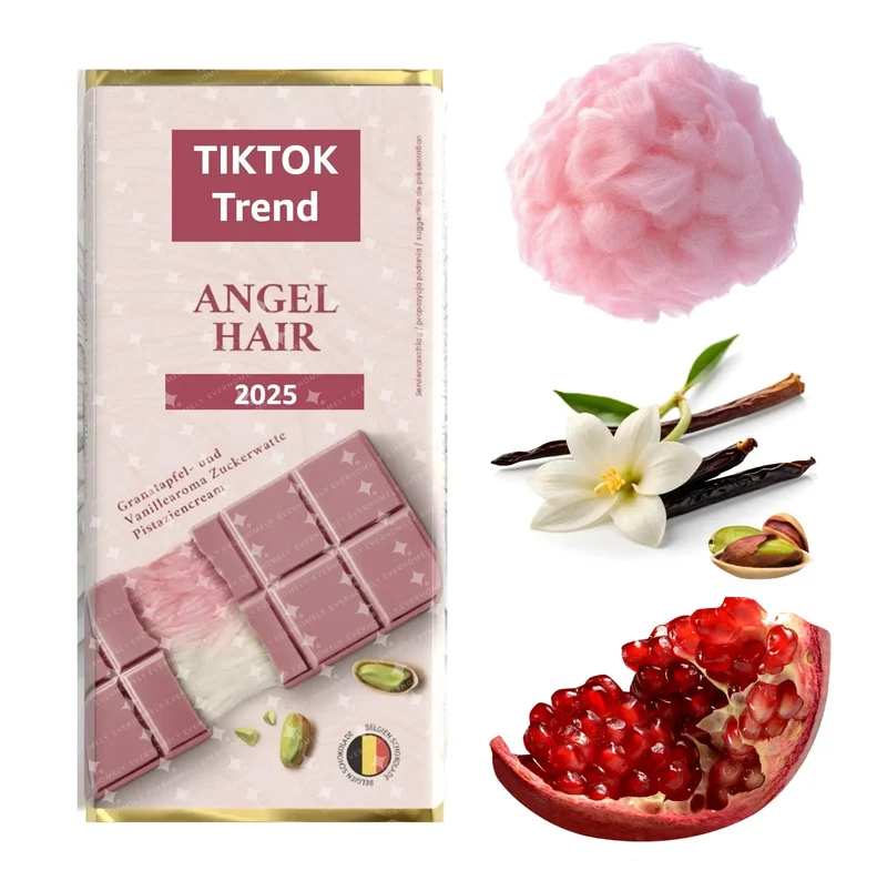 Angel Hair Dubai Schokolade 2.0 - mit Pistazie & Zuckerwatte nach original Rezept -100 gr. Vollmilchschokolade