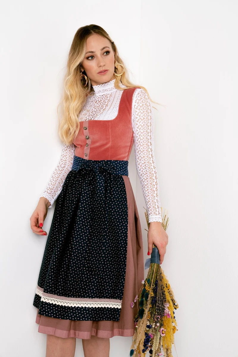 SAMT-JACQUARD DIRNDL MALVE/SAPHIR