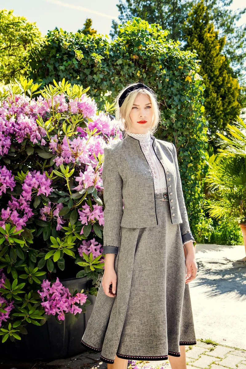 SOFT LEINEN BLAZER GRAU MELANGE
