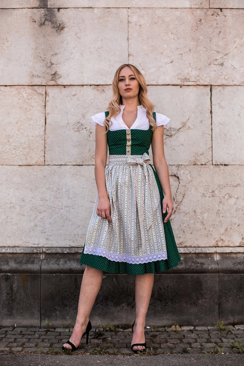 BW DIRNDL VINTAGE FLOWERS MOOSGRÜN