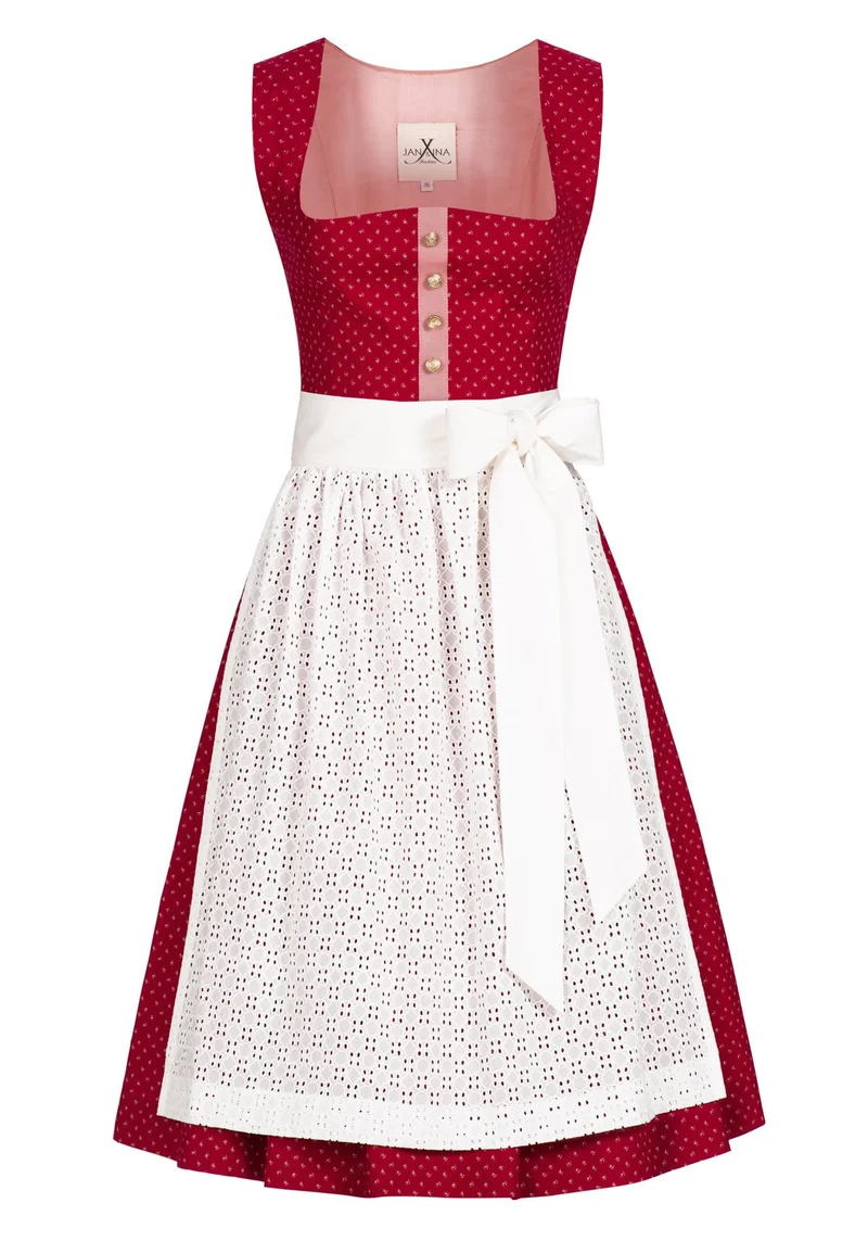 BW DIRNDL VINTAGE FLOWERS KARMINROT