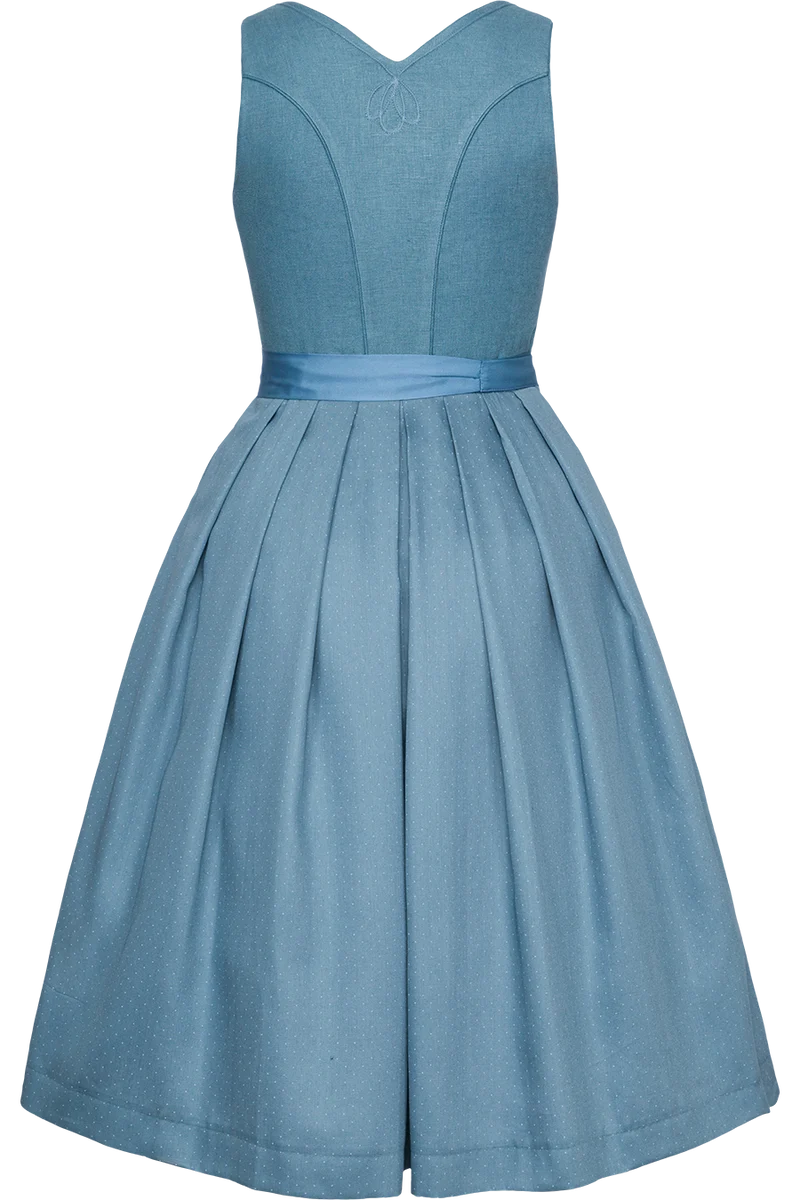 Teenager Dirndl 70 cm mit Leinenmieder - blau