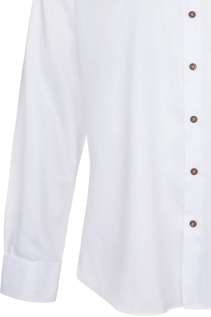 Herren Baumwollhemd bügelleicht Tailored Fit - weiß/beige