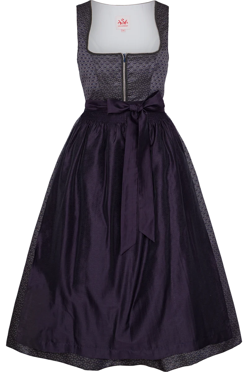 Dirndl lang mit Jacquard und Rautenmuster