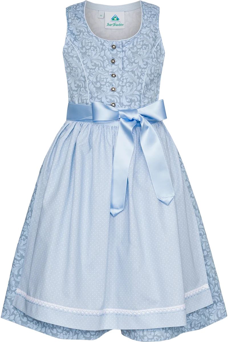 Kinderdirndl aus Baumwolle mit gepunkteter Schürze