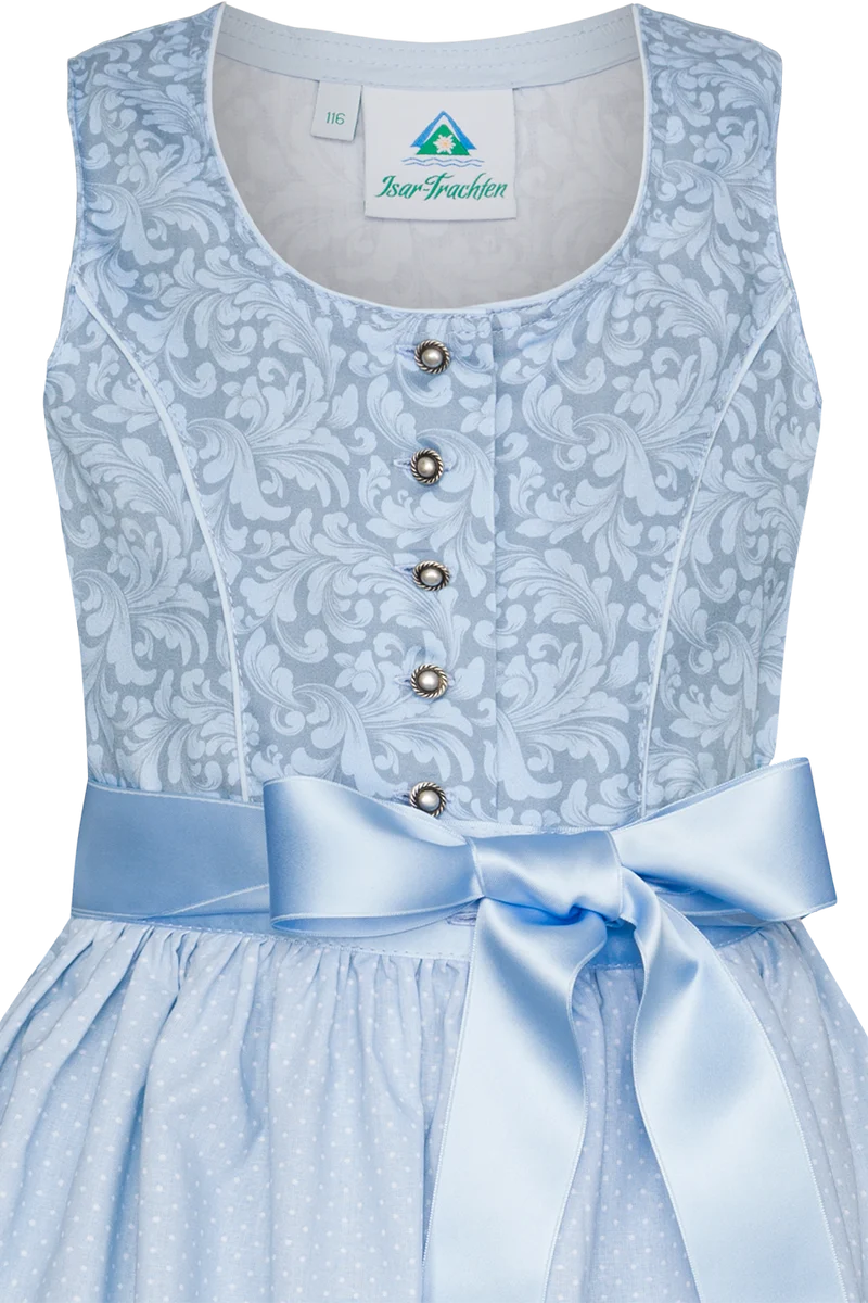 Kinderdirndl aus Baumwolle mit gepunkteter Schürze