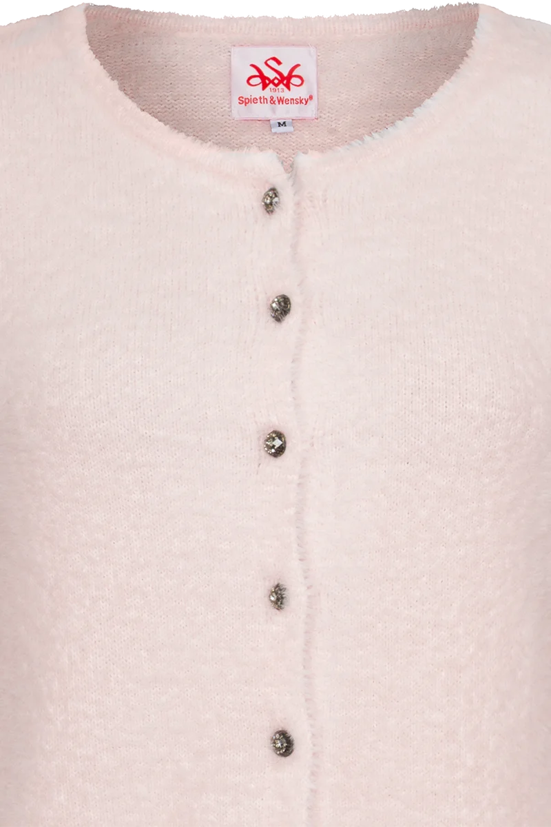 Kuschelige Damen-Strickjacke mit weiten Ärmeln - rose