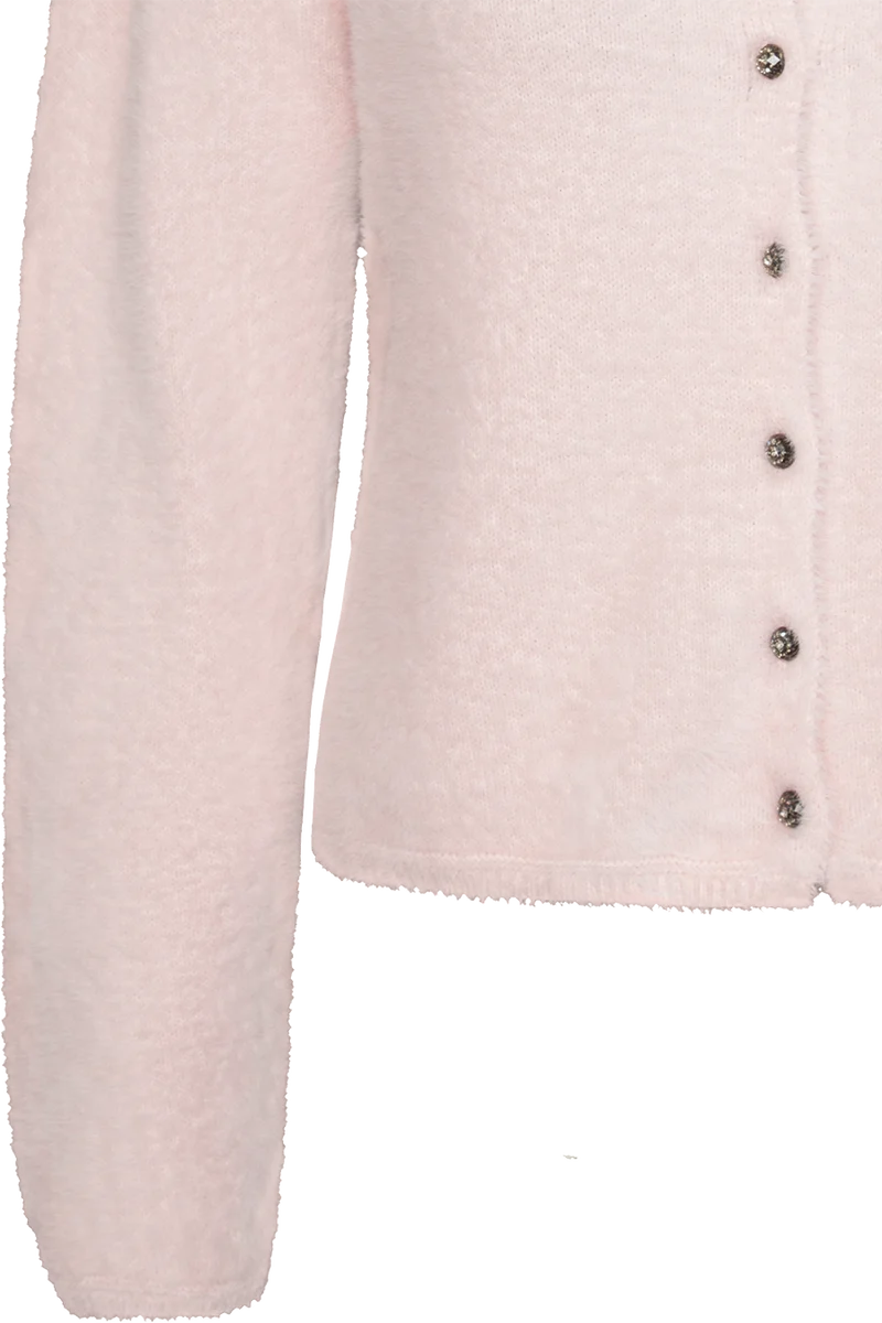 Kuschelige Damen-Strickjacke mit weiten Ärmeln - rose