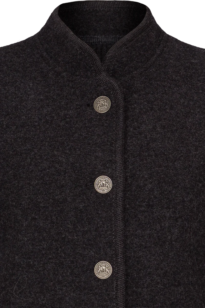 Damen Schurwolljacke mit Stehkragen - anthra/anthra