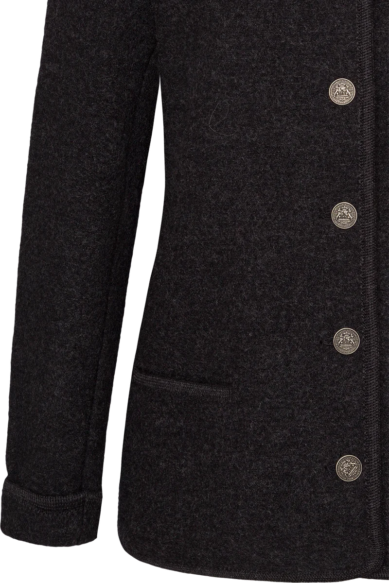 Damen Schurwolljacke mit Stehkragen - anthra/anthra