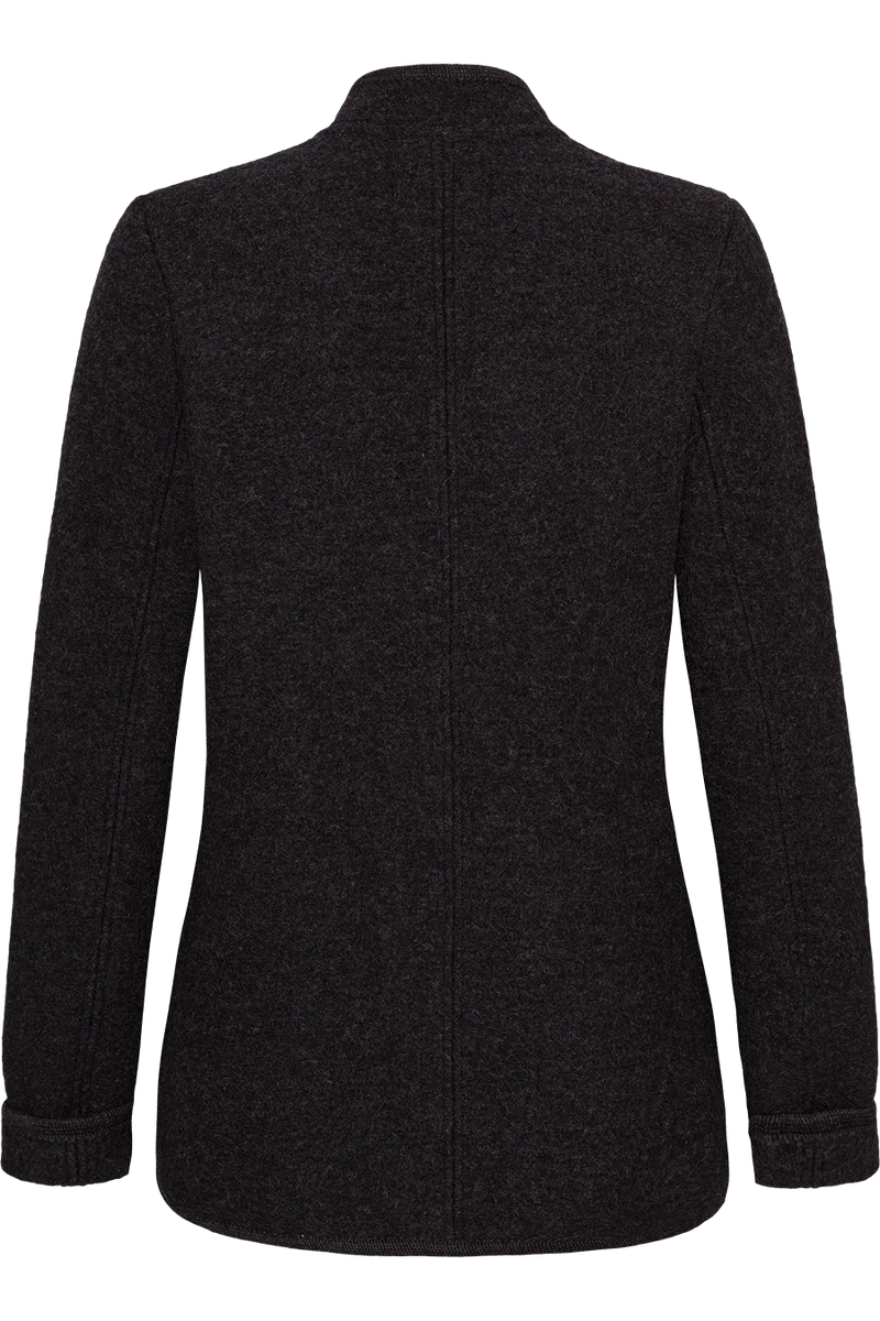 Damen Schurwolljacke mit Stehkragen - anthra/anthra