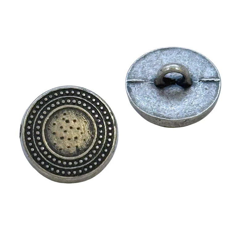 Trachtenknopf Zierrand Altsilber – Ösenknopf – TK-48