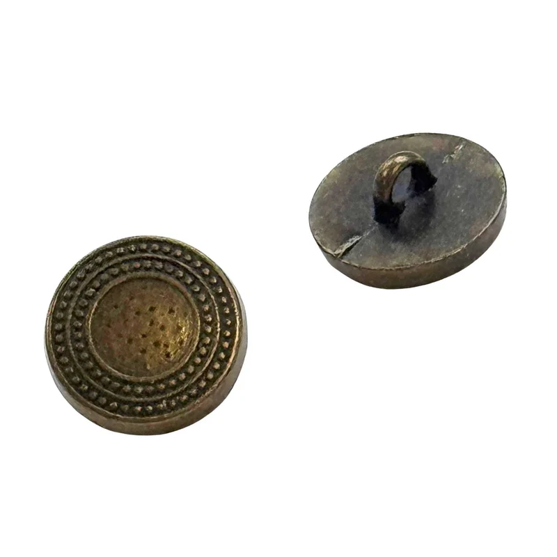 Trachtenknopf Zierrand Altmessing – Ösenknopf – TK-48