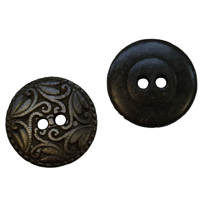 Trachtenknopf Ornament Schwarz – 2-Loch Knopf – TK-54