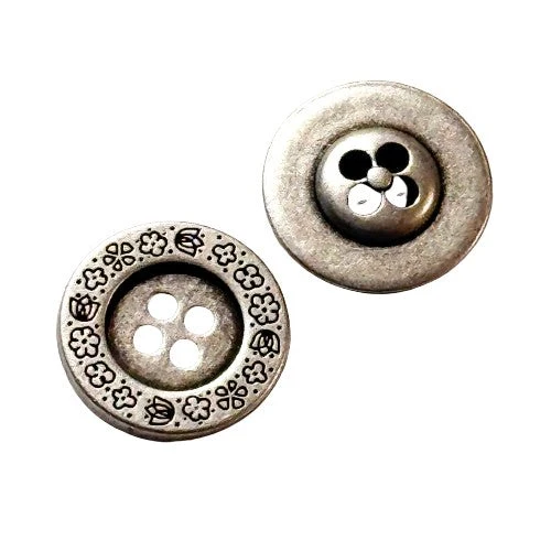 Trachtenknopf Altsilber – 4-Loch Knopf – TK-75