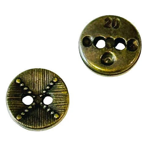 Trachtenknopf Muster Altmessing – 2-Loch Knopf – TK-6