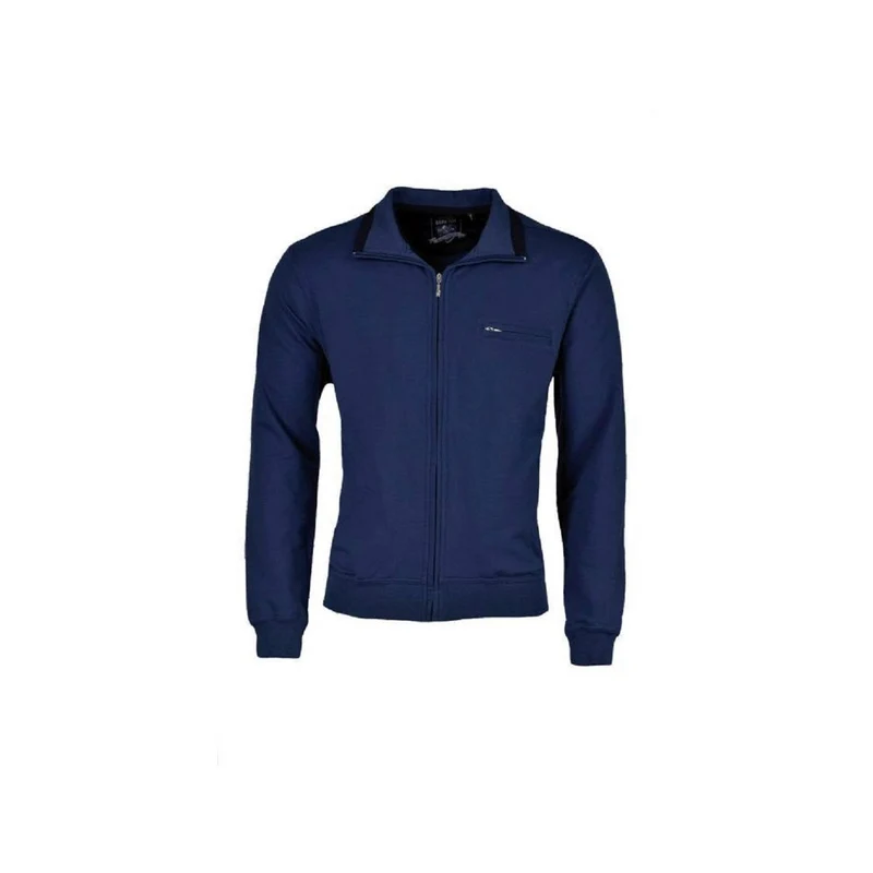 hajo Herren Sweatjacke mit Reißverschluß und Stehkragen