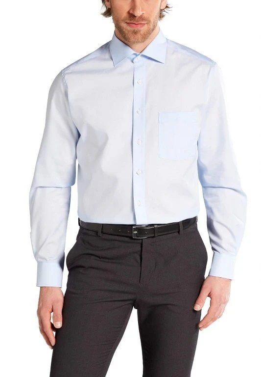 eterna Langarm Hemd Modern Fit Popeline unifarben